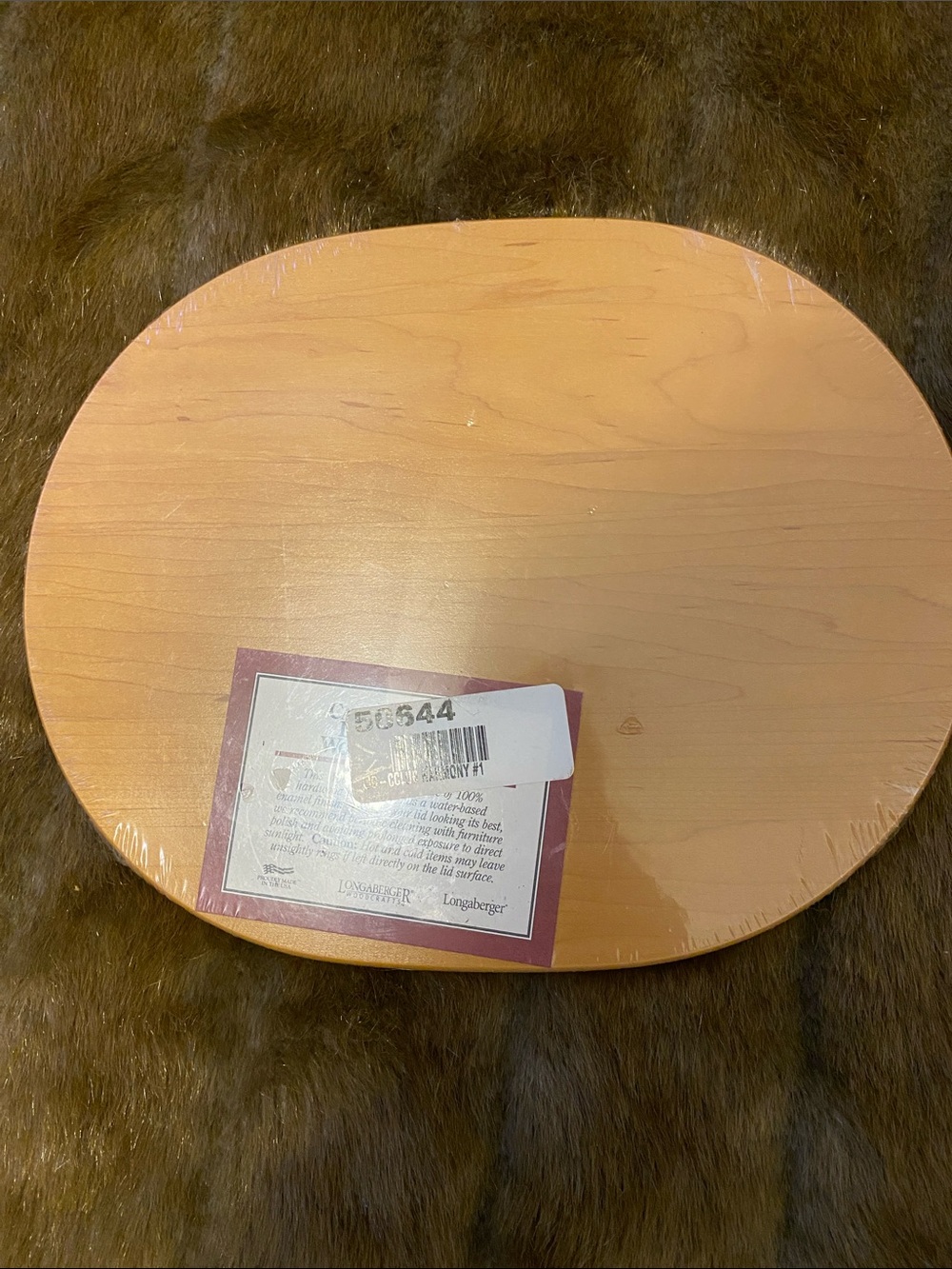 Longaberger Light Wood Oval Collectors Club Lid - Picture 2 of 4